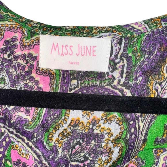 Miss‎ June Paris Maxi Dress Multicolor Paisley Print Ruffle Sleeves - Picture 3 of 8
